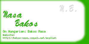 masa bakos business card